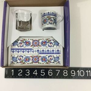 Kutahya Turkish Espresso 3pc Set White Coffee NEW